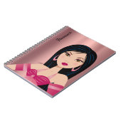 グラムガールSassy態度アジアの女パーソナライズされたの子 ノートブック (左側)