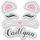 グラムキャット顔名 シール (正面)