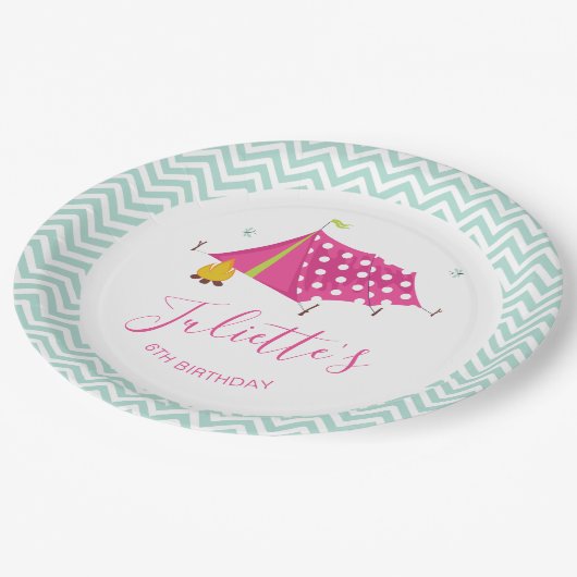 グラムキャンプメイクオーバーガールズ誕生日 ペーパープレート (アングル)