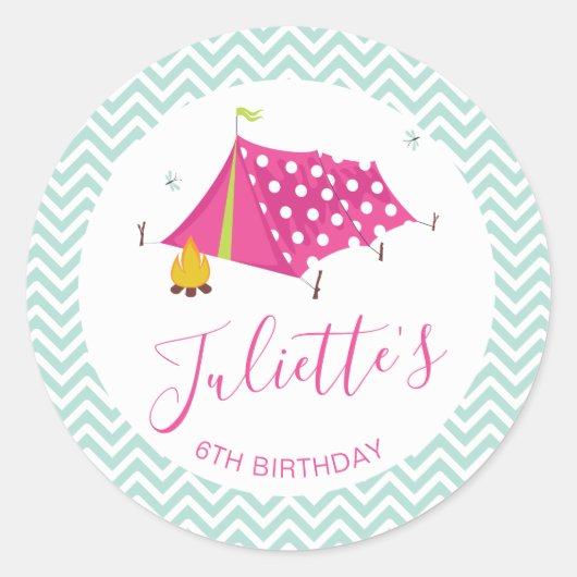 グラムキャンプメイコーバーガールズ誕生日封筒用シール ラウンドシール (正面)