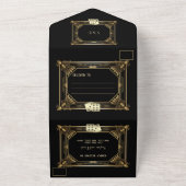 グラムギャツビーアールデコトランプのポーカーカジノベガス結婚ズ オールインワン招待状 (外側)