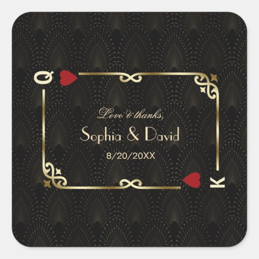 グラムギャツビーカジノラスベガストランプのポーカー結婚ズ スクエアシール (正面)