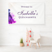 グラムクインズグリッターパープルドレスアクリルサイン 横断幕 (インサイチュ)