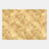 グラムクリスマスツリーパターングリーンゴールドフォイル ラッピングペーパーシート (正面3)