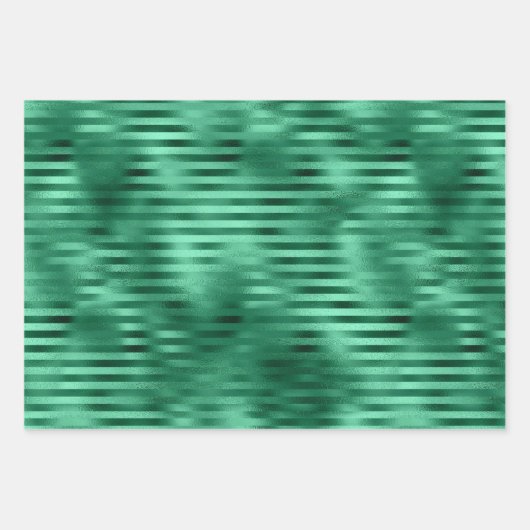 グラムクリスマスツリーパターングリーンゴールドフォイル ラッピングペーパーシート (正面3)