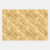 グラムクリスマスネイビーブルー金ゴールドディアファンストライプズ ラッピングペーパーシート (正面3)