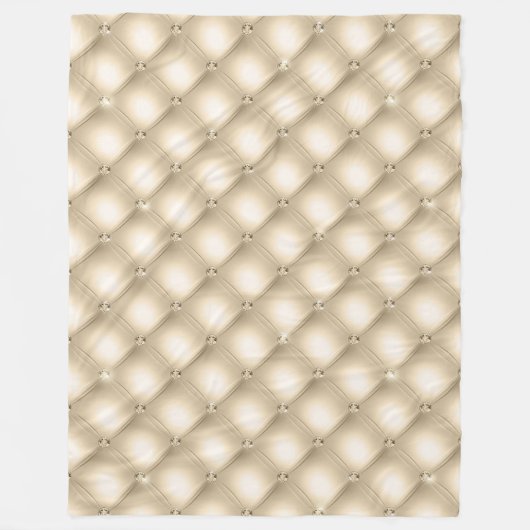 グラムクリームシャンパンダイアモンドグリッツ結婚ズ フリースブランケット (正面)
