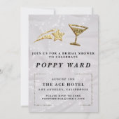 グラムクールグリッターメタリックディスコブライダルシャワー 招待状 (裏面)