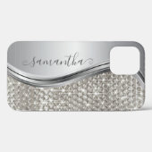 グラムグリッターシルバーシークインメタルルックオッターボックス Case-Mate iPhoneケース (裏面 (横))