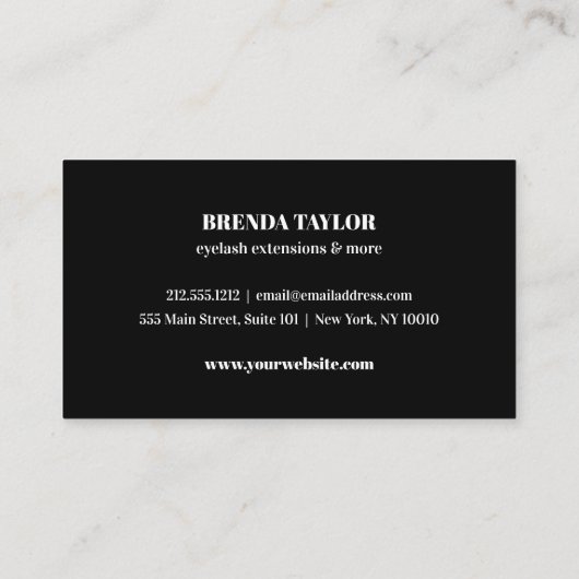 グラムグリッターメイクアップアーティストアイドラッシュプロフェッショナル 名刺 (裏面)