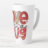 グラムグリッター金ゴールドレッドラックスラブヴァレンティネス カフェラテマグ (右アングル)