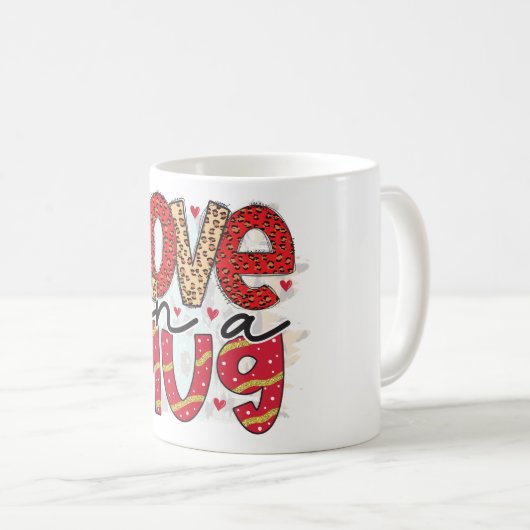 グラムグリッター金ゴールドレッドラックスラブヴァレンティネス コーヒーマグカップ (正面右)