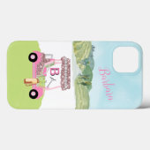 グラムグリッツモノグラム名バラ金ゴールドゴルフカート Case-Mate iPhoneケース (裏面 (横))