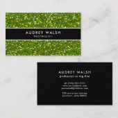 グラムグリーングリッターシャイニーブラックストライプの 名刺 (正面/裏面)