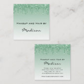 グラムグリーンドリップグリッタードリップスメイクアップアーティスト スクエア名刺 (正面/裏面)