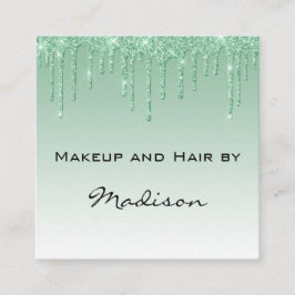グラムグリーンドリップグリッタードリップスメイクアップアーティスト スクエア名刺
