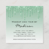 グラムグリーンドリップグリッタードリップスメイクアップアーティスト スクエア名刺 (裏面)