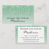 グラムグリーンドリップグリッタードリップスメイクアップアーティスト 名刺 (正面/裏面)