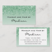 グラムグリーンドリップグリッタードリップスメイクアップアーティスト 名刺 (正面/裏面)