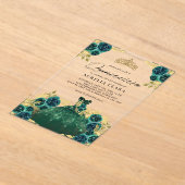 グラムグリーンドレスフローラ15thキンセアニラ アクリル招待状 (レイダウン)