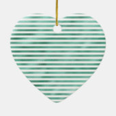 グラムグリーンホワイトストライプ金ゴールドグリッター セラミックオーナメント (裏面)