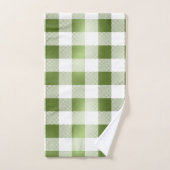 グラムグリーンホワイトバッファロープレイド バスタオルセット (ハンドタオル)