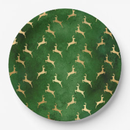 グラムグリーン金ゴールドトナカイ ペーパープレート