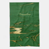 グラムグリーン金ゴールドフェイク大理石 キッチンタオル (縦)