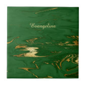 グラムグリーン金ゴールドフェイク大理石 タイル (正面)