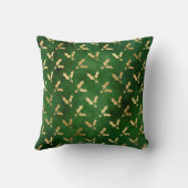 グラムグリーン金ゴールドホリークリスマス クッション (裏面)