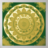 グラムグリーン金ゴールドマンダライラストレーション 箔ポスター (正面)