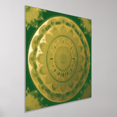 グラムグリーン金ゴールドマンダライラストレーション 箔ポスター (レイダウン)