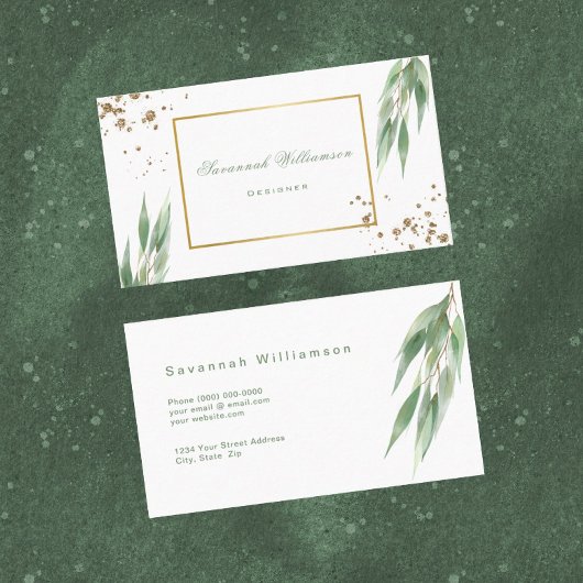 グラムグリーン金ゴールドユーカリのカスタマイズ 名刺