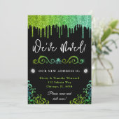 グラムグリーン&ライトブルーグラデーショングリッターニューホーム 案内状 (スタンド正面)