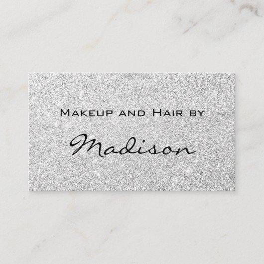グラムグレーシルバーグリッタースパークルスメイクアップアーティスト 名刺 (正面)