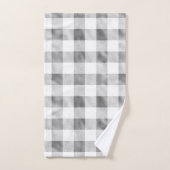 グラムグレーホワイトバッファロープレイド バスタオルセット (ハンドタオル)