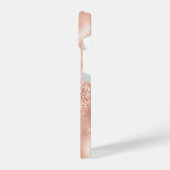 グラムコーラルピンクフォイル紙吹雪 iPhoneケース (左側面)