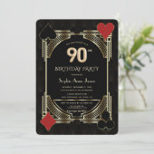 グラムゴールデンアールデコトランプのポーカー90th誕生日 招待状 (スタンド正面)