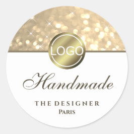 グラムゴールデングリッタースパークルスターズロゴハンドメイド ラウンドシール