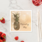 グラムゴールデンパイナップルエレガントトロピカルパーティー スタンダードカクテルナプキン (インサイチュ)