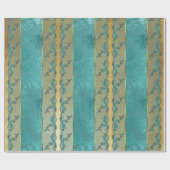 グラムゴールデンフォイルフローラアクアマリンレース ラッピングペーパー (フラット)