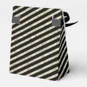 グラムゴールデンフラワーの輝ストライプきパーソナライズされた フェイバーボックス (裏面サイド)