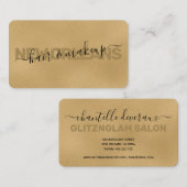 グラムゴールドフェイクフォイル書道美容師 名刺 (正面/裏面)
