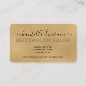 グラムゴールドフェイクフォイル書道美容師 名刺 (裏面)