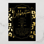 グラムゴールドフォイルアニマルプリントガーリーブラック誕生日 箔招待状<br><div class="desc">グリッターとglamは、この金ゴールド箔を装飾したテーマは、アニマルプリント誕生日の招待。甘い16、キンセアニェラ、21、18、30、40、50以上に最適！</div>