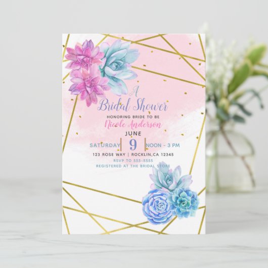 グラムサウモダンストフィエスタフローラ多肉類 招待状 (スタンド正面)