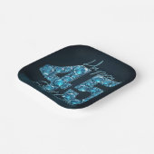 グラムサファイアブルー&ブラックジェムストーン45誕生日 ペーパープレート (傾斜あり)