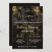 グラムサプライズ46th誕生日招待状グリッター 招待状 (正面/裏面)