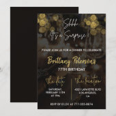 グラムサプライズ77th誕生日招待状グリッター 招待状 (正面/裏面)