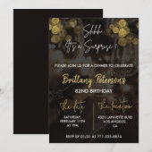 グラムサプライズ82歳の誕生日招待状グリッター 招待状 (正面/裏面)